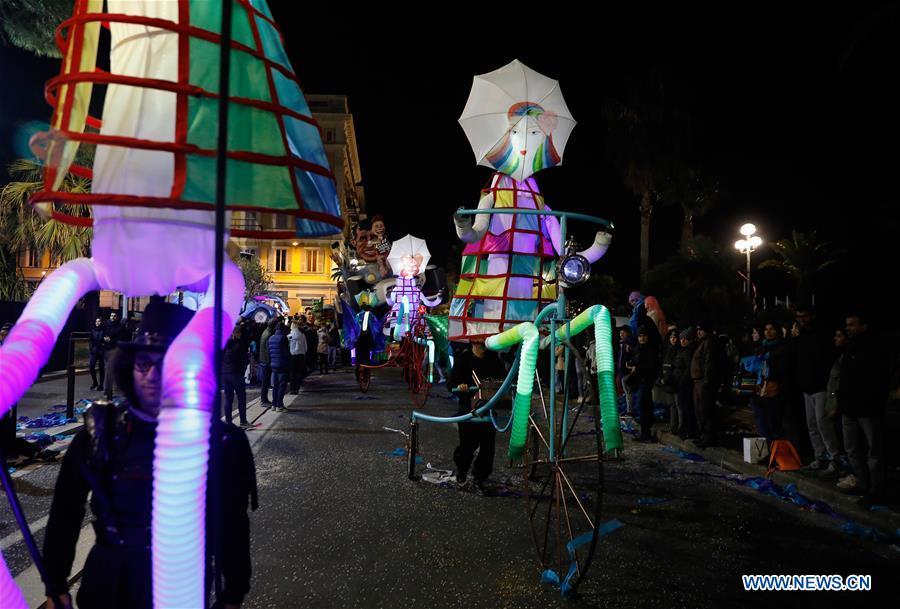 Floats are seen during the parade of Nice Carnival with the theme \