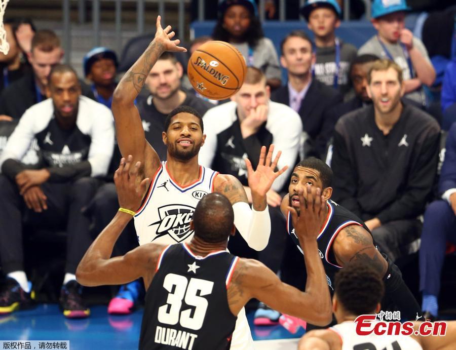 Team LeBron, down by 20 in the second half, finally got firing and went on to beat Team Giannis 178-164 in the 2019 NBA All-Star Game at Spectrum Center, Charlotte, North Carolina, Feb. 17, 2019. (Photo/Agencies)