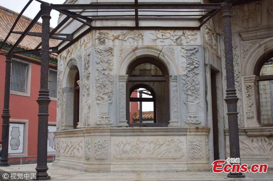 A view of the unfinished Hall of Prolonging Happiness (Yanxi gong) in the Palace Museum in Beijing. In 1909, the Qing Dynasty government initiated the construction of a western-style \