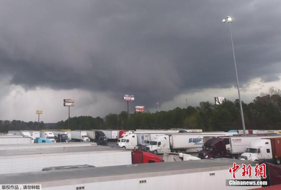 A view of a tornado seen in the distance at Warner Robins, Georgia, U.S., March 3, 2019. At least 22 people were dead in a town worst hit by \