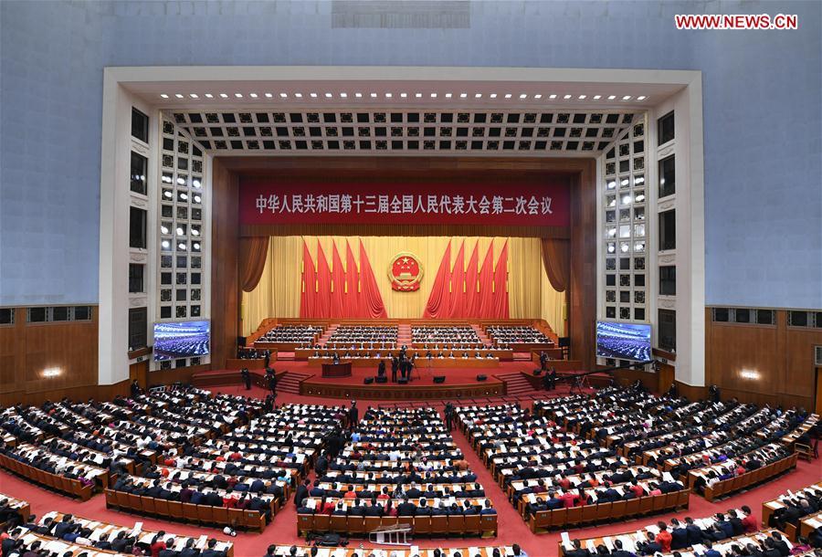 The second session of the 13th National People\'s Congress opens at the Great Hall of the People in Beijing, capital of China, March 5, 2019. (Xinhua/Zhang Ling)
