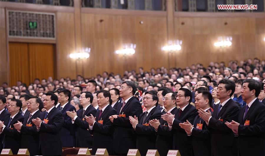 The third plenary meeting of the second session of the 13th National People\'s Congress (NPC) is held at the Great Hall of the People in Beijing, capital of China, March 12, 2019. (Xinhua/Yan Yan)