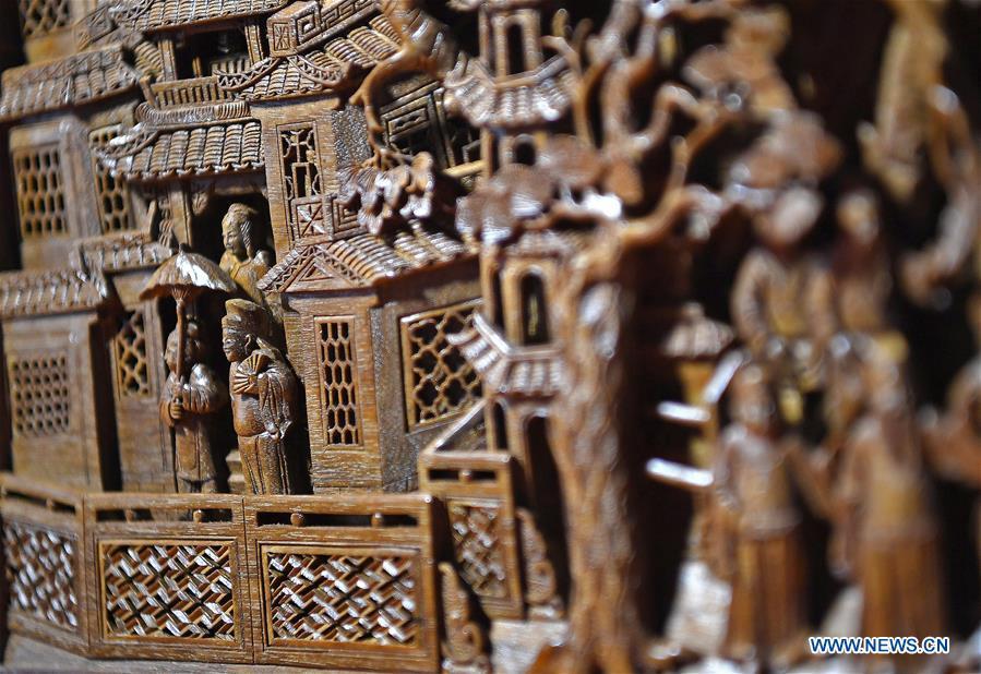 Photo taken on March 18, 2019 shows the details of the artwork \
