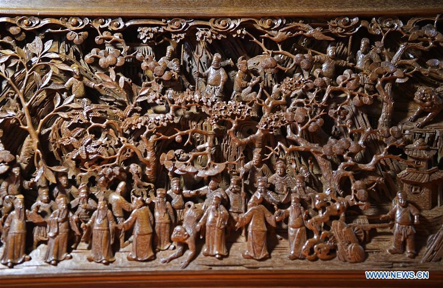 Photo taken on March 18, 2019 shows the details of the artwork \