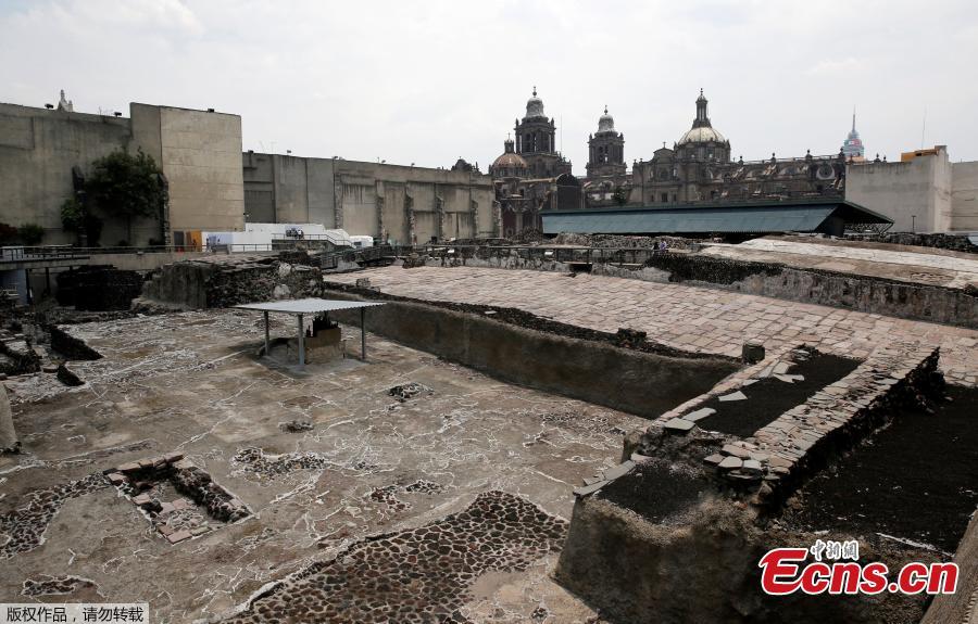 A general view of the ruins of the Aztecs\' most important temple, known as the Templo Mayor, where the latest sacrificial offerings were found in downtown Mexico City, Mexico, June 7, 2017. (Photo/Agencies)