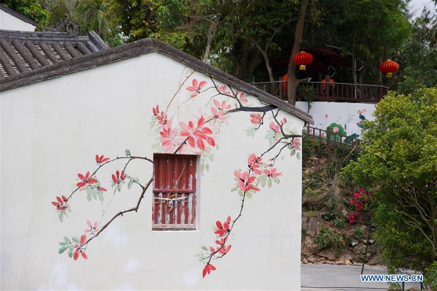 Photo taken on March 25, 2019 shows a spring scenery of Shamei Village in Boao Town, Qionghai City, south China\'s Hainan Province. Qionghai City has quickened its steps towards the construction of \