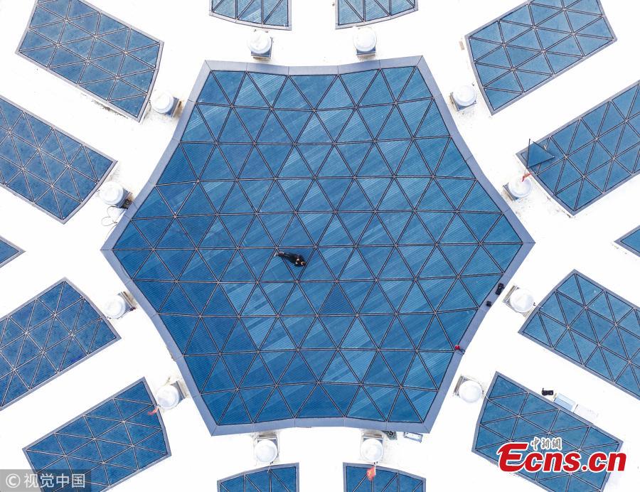 An outside view of the Beijing Daxing International Airport, which will be put into operation before September 30. The new airport sits at the junction of Beijing\'s southern Daxing District and Langfang, a city in Hebei Province. It is expected to handle 45 million passengers annually by 2021 and 72 million by 2025. (Photo/VCG)