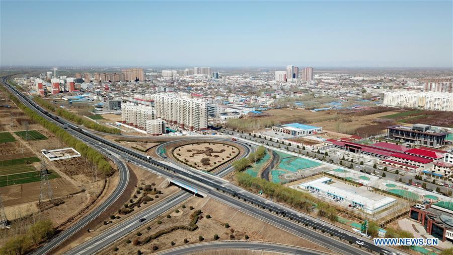 Aerial photo taken on March 31, 2019 shows the Rongcheng County in Xiongan New Area, north China\'s Hebei Province. On April 1, 2017, China announced plans to establish the Xiongan New Area, about 100 km southwest of Beijing. Known as China\'s \
