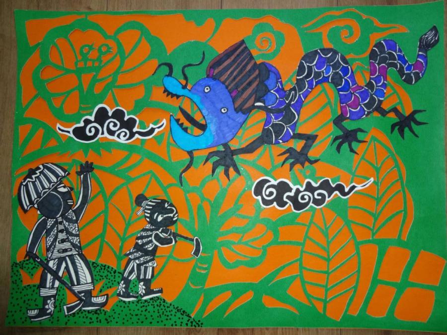 This award-winning painting from 2016 is by Han Shanshan, a primary school student from Northwest China\'s Shaanxi Province.  (Photo provided to chinadaily.com.cn)