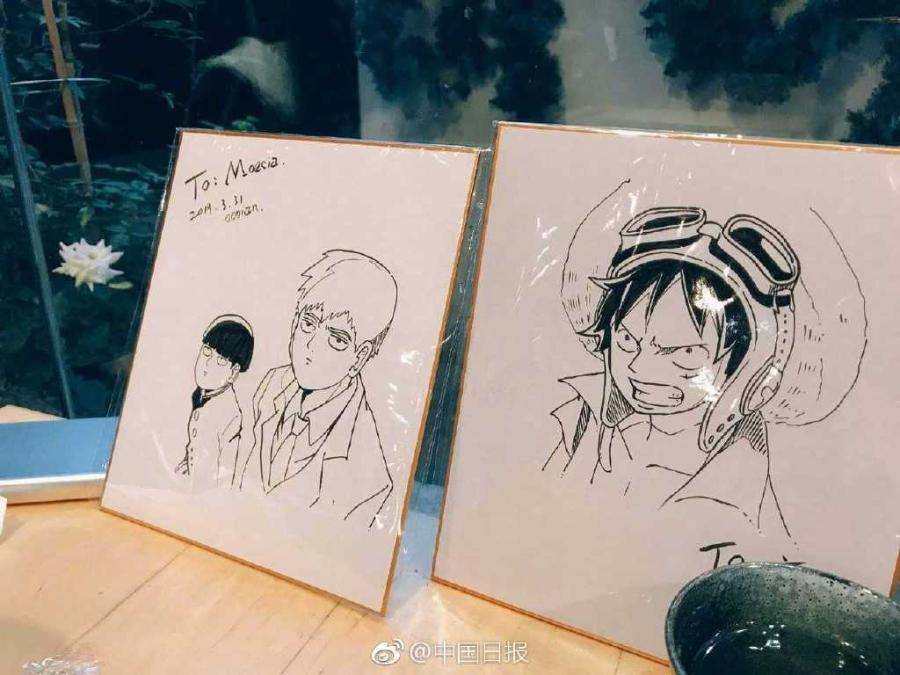 Drawings made by @oooran on Sina Weibo, who is actually a restaurant owner in the Guangzhou Higher Education Mega Center, or Guangzhou University, an area of higher education institutions in Panyu District, Guangzhou City, Guangdong Province. A graduate of the Guangzhou Academy of Fine Arts, he is sometimes also responsible for cooking and delivering food.  He often draws images at the request of food buyers, building his eatery\'s reputation. (Photo/China Daily\'s Weibo account)