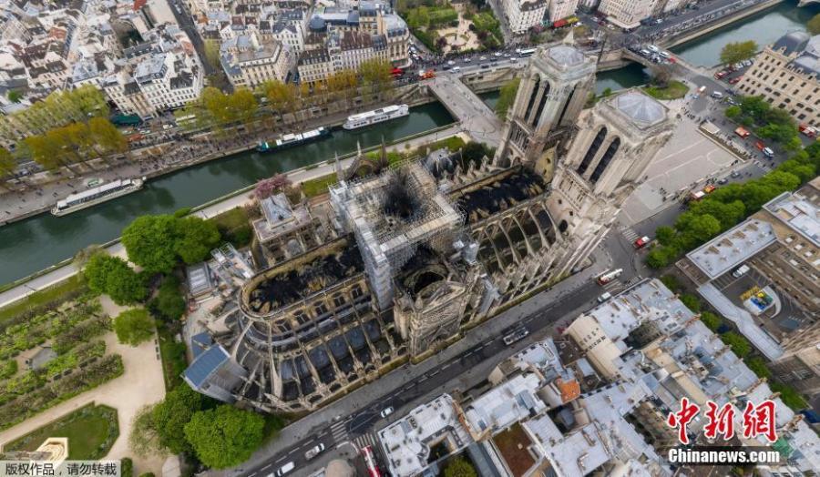 Aerial image shows the tragic extent of the damage caused to Paris\' iconic Notre Dame Cathedral, ravaged by a massive blaze on Monday night, April 17, 2019. (Photo/Agencies)