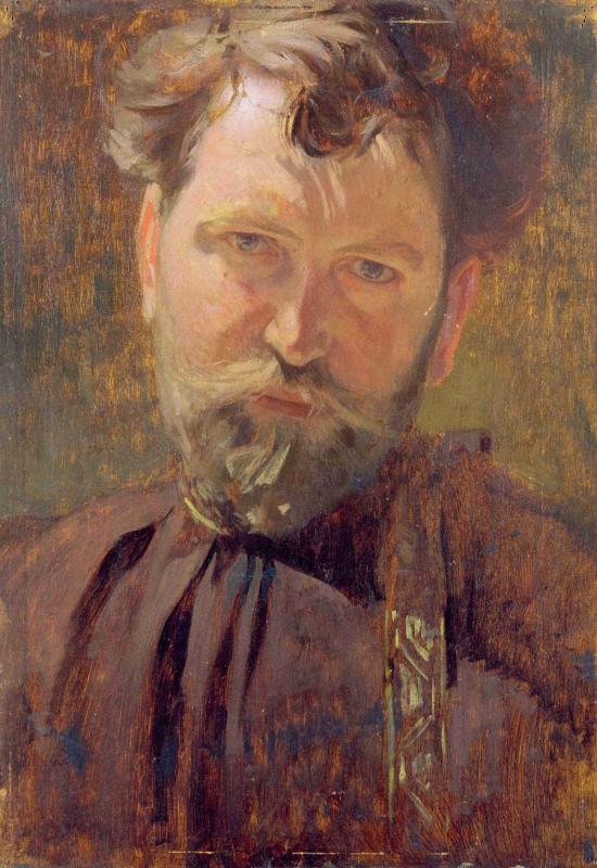 The artist\'s self-portrait from 1899(oil on board).(Photo provided to China Daily)

\