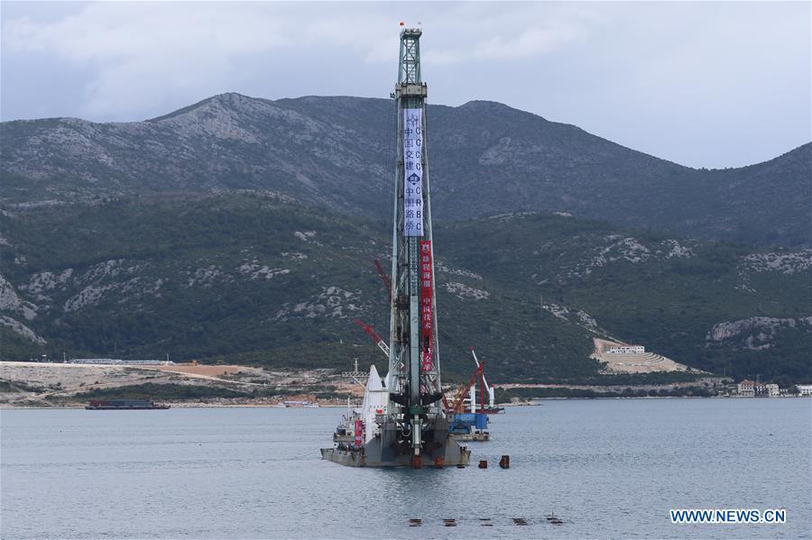 The construction site of the Peljesac Bridge on the Peljesac Peninsula in southern Croatia on April 11, 2019. (Photo/Xinhua)

Peljesac Bridge, Croatia

One of the biggest infrastructure projects in Croatia\'s history, the Peljesac Bridge is designed to link the mainland of Croatia with its southernmost Dubrovnik-Neretva county.

A Chinese consortium led by China Road and Bridge Corporation won the bid for the first phase of the Peljesac Bridge and its access roads in January 2018.

The project, whose estimated value is over 400 million euros ($485 million), will be partially sponsored by European Union funds. Croatian Prime Minister Andrej Plenkovic said in April the 2.4-km-long and 55-meter-high bridge is highly rated by the Croatian people.