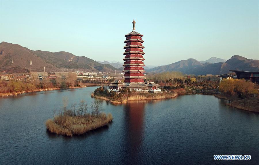 Aerial photo taken on April 4, 2019 shows the scenery of Yanqi Lake in Beijing, capital of China. The second Belt and Road Forum for International Cooperation is to be held on April 25-27 in Beijing. (Xinhua/Cai Yang)