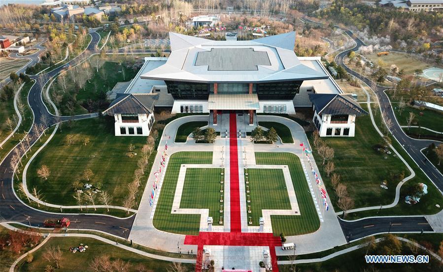 Aerial photo taken on April 4, 2019 shows the scenery of Yanqi Lake International Convention Center in Beijing, capital of China. The second Belt and Road Forum for International Cooperation is to be held on April 25-27 in Beijing. (Xinhua/Cai Yang)