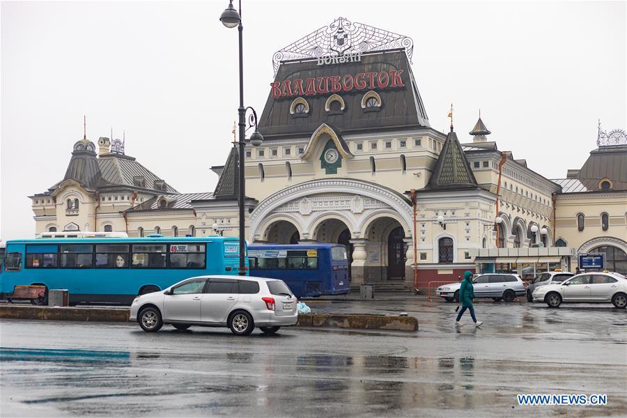 Photo taken on April 23, 2019 shows the vintage railway station in Vladivostok, Russia. Russian President Vladimir Putin and the top leader of the Democratic People\'s Republic of Korea (DPRK) Kim Jong Un will meet on Thursday in Russia\'s Far East city of Vladivostok, Kremlin aide Yuri Ushakov said Tuesday. (Xinhua/Bai Xueqi)
