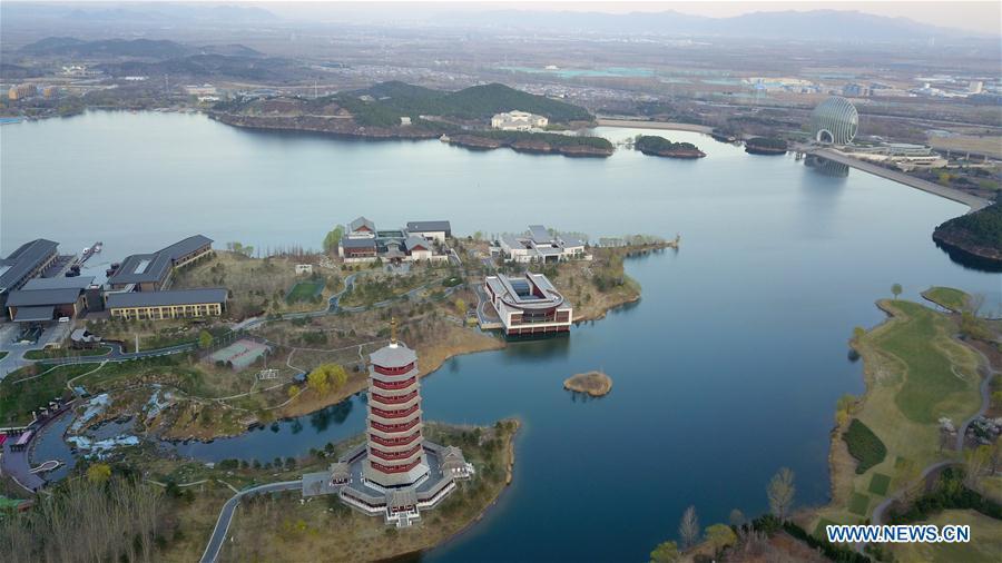 Aerial photo taken on April 1, 2019 shows the scenery of Yanqi Lake in Beijing, capital of China. The second Belt and Road Forum for International Cooperation is to be held on April 25-27 in Beijing. (Xinhua/Chen Yehua)