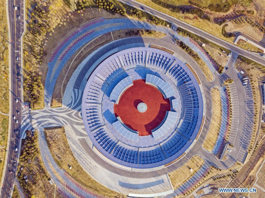 Aerial photo taken on April 2, 2019 shows the scenery of Yanqi Lake International Convention & Exhibition Center in Beijing, capital of China. The second Belt and Road Forum for International Cooperation is to be held on April 25-27 in Beijing. (Xinhua/Cai Yang)