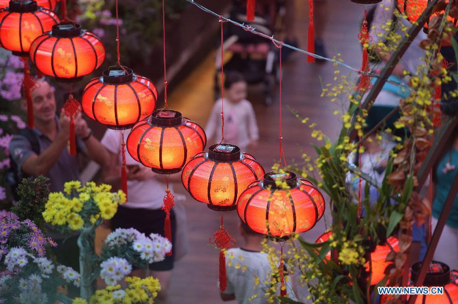 Lanterns are seen lighted at Singapore\'s Gardens by the Bay in Singapore, Feb. 1, 2019. China will hold the Conference on Dialogue of Asian Civilizations starting from May 15. Under the theme of \