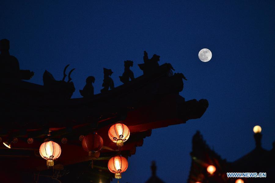 The full moon is pictured on the occasion of Chinese traditional Mid-Autumn Festival in Kuala Lumpur, Malaysia, Sept. 24, 2018 (multiple exposure). China will hold the Conference on Dialogue of Asian Civilizations starting from May 15. Under the theme of \