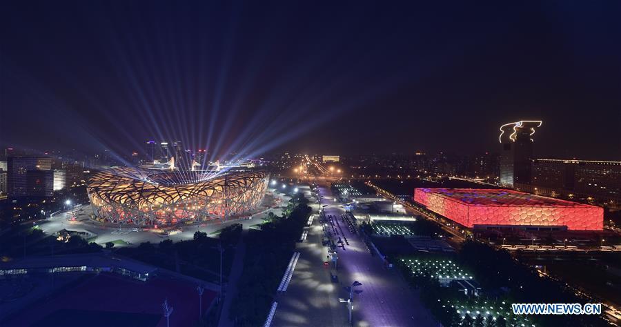An Asian culture carnival is held during the Conference on Dialogue of Asian Civilizations (CDAC) at the National Stadium, or the Bird\'s Nest, in Beijing, capital of China, May 15, 2019. (Xinhua/Li He)