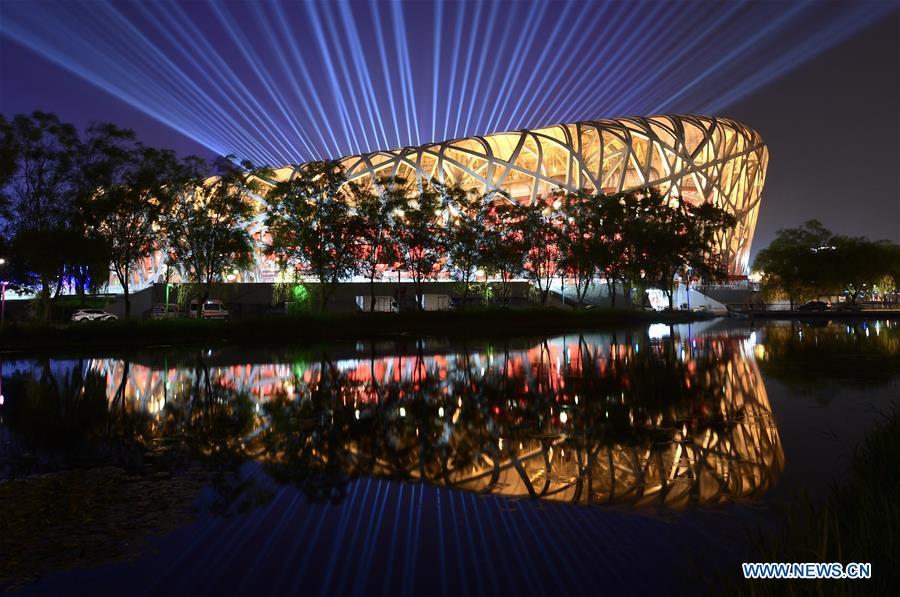 An Asian culture carnival is held during the Conference on Dialogue of Asian Civilizations (CDAC) at the National Stadium, or the Bird\'s Nest, in Beijing, capital of China, May 15, 2019. (Xinhua/Li He)