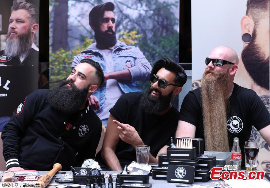 People take part in the international World Beard and Moustache Championships in Antwerp, Belgium May 18, 2019. (Photo/Agencies)