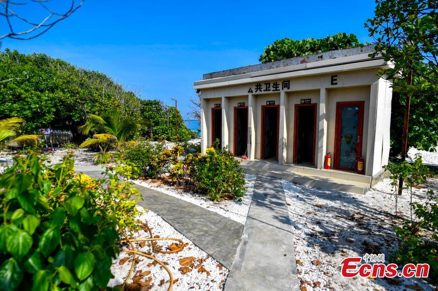A public toilet on Ganquan Island in the Xisha Yongle Islands group in South China\'s Hainan Province, May 22, 2019. (Photo: China News Service/Luo Yunfei)