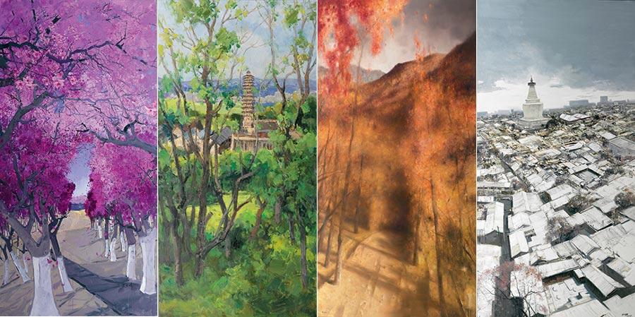 (From left to right) Beijing in Four Seasons- Spring, by Li Jiangfeng, Beijing in Four Seasons- Summer, by Lei Bo and Zhuang Zhong, Beijing in Four Seasons- Fall, by Ma Lin and Beijing in Four Seasons-Winter, by Bai Yuping.