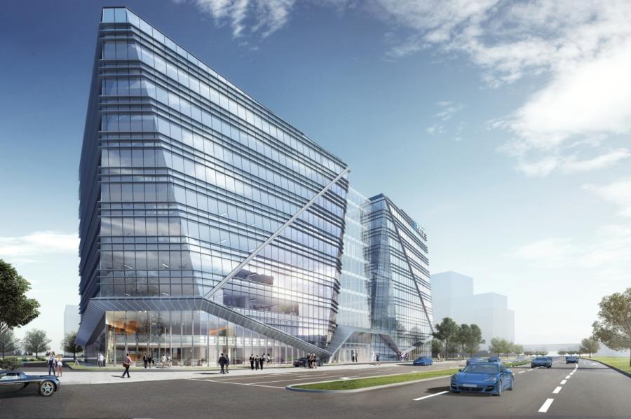 Zhengzhou Zhongrui Headquarter, a financial office building in Zhengdong New District in Zhengzhou, Central China\'s Henan province, won a silver award at the A\' Design Award 2019. (Photo provided to chinadaily.com.cn)
Another project, Zhengzhou Zhongrui Headquarter, is a financial office building in Zhengdong New District. Its design adopted the concept of \
