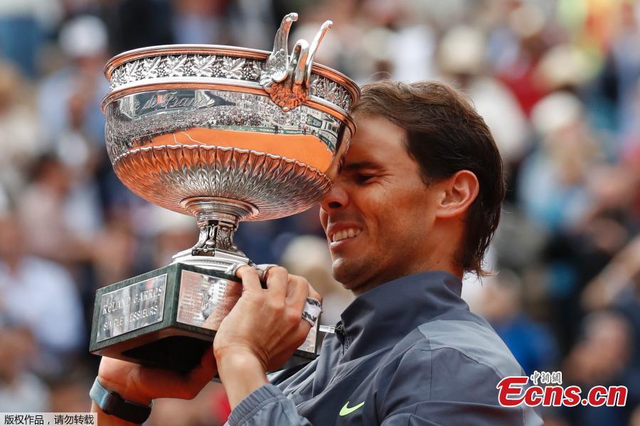 Rafael Nadal poses with the Mousquetaires Cup as French Open Champion 2019. (Photo/Agencies)