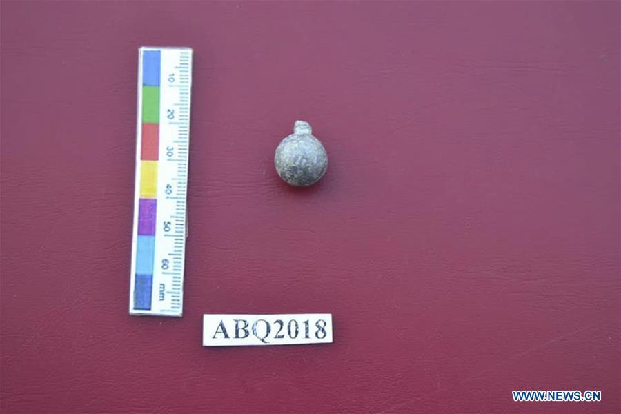 The undated photo provided by Egyptian Ministry of Antiquities on June 10, 2019 shows an antiquity discovered in the province of Beheira, northern Egypt. An Egyptian archeological mission discovered a residential building from King Ramses II in the province of Beheira, the country\'s antiquities ministry said in a statement on Monday. (Xinhua)