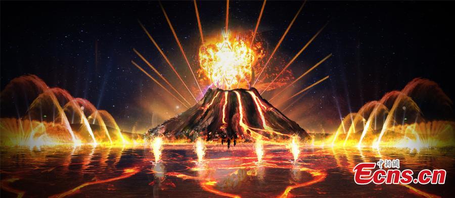 An open-air show at the Wudalianchi Scenic Area in Heilongjiang Province makes innovative use of a 400-sqm water area, lighting, 3D images and fireworks to create a large-scale performance based on a traditional fairytale about two fighting dragons. The name Wudalianchi means \