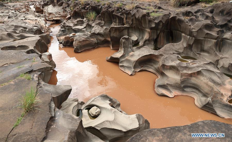 Photo taken on June 16, 2019 shows a pothole landscape along the Shenyu River valley in Huoshi Village of Tieliu Township, Huidong County, southwest China\'s Sichuan Province. (Xinhua/Jiang Hongjing)