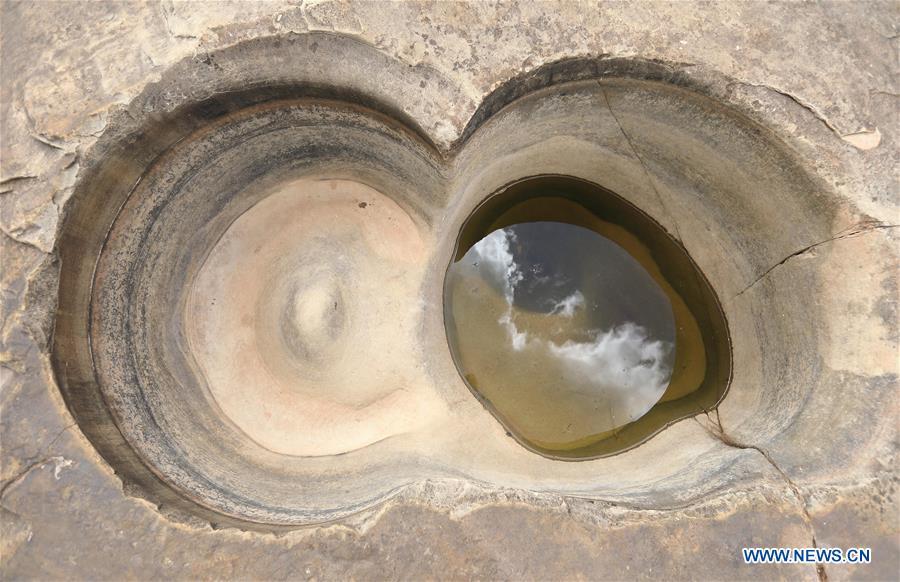 Photo taken on June 16, 2019 shows a pothole landscape along the Shenyu River valley in Huoshi Village of Tieliu Township, Huidong County, southwest China\'s Sichuan Province. (Xinhua/Jiang Hongjing)