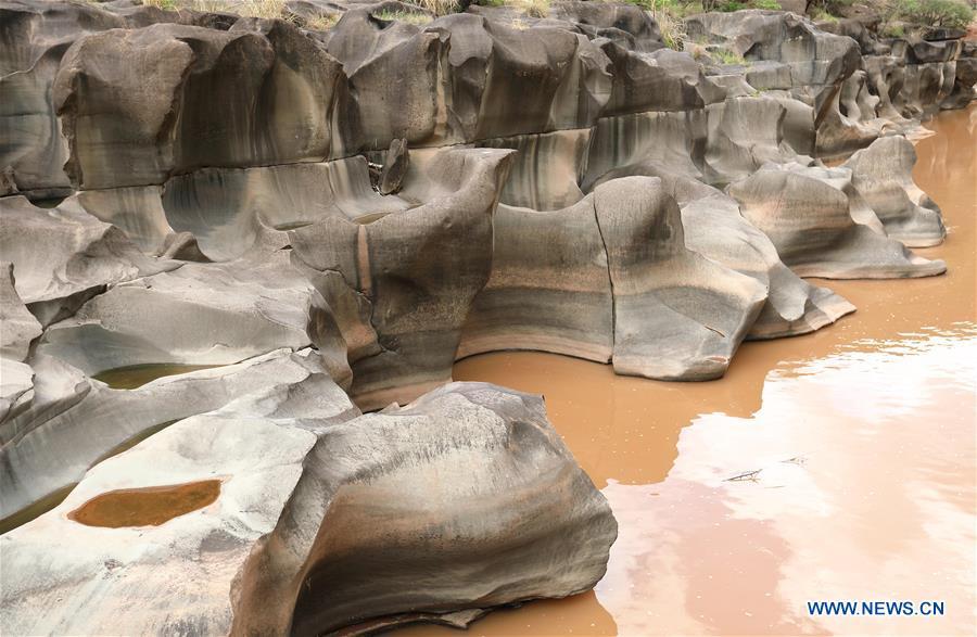 Photo taken on June 16, 2019 shows a pothole landscape along the Shenyu River valley in Huoshi Village of Tieliu Township, Huidong County, southwest China\'s Sichuan Province. (Xinhua/Jiang Hongjing)