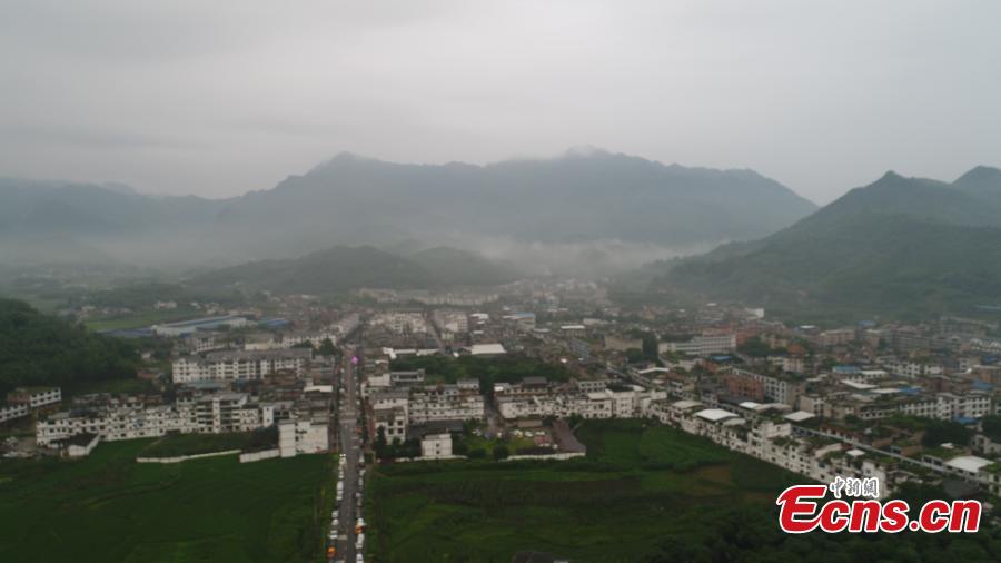 An aerial view of Shuanghe Town, at the epicentre of a 6.0-magnitude earthquake, in Yibin City, Southwest China’s Sichuan Province, June 18, 2019. Eleven people died and another 122 were reported injured after the earthquake on Monday night, according to local authorities. (Photo: China News Service/Liu Zhongjun)