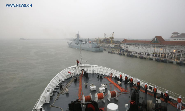 Chinese navy fleets arrive for the military exercise coded Peace and Friendship 2015 jointly held by China and Malaysia, in Pelaboham Kelang, Malaysia, Sept. 17, 2015. (Photo: Xinhua/Jiang Shan) Chinese navy fleets arrive for the military exercise coded Peace and Friendship 2015 jointly held by China and Malaysia, in Pelaboham Kelang, Malaysia, Sept. 17, 2015. (Photo: Xinhua/Jiang Shan)