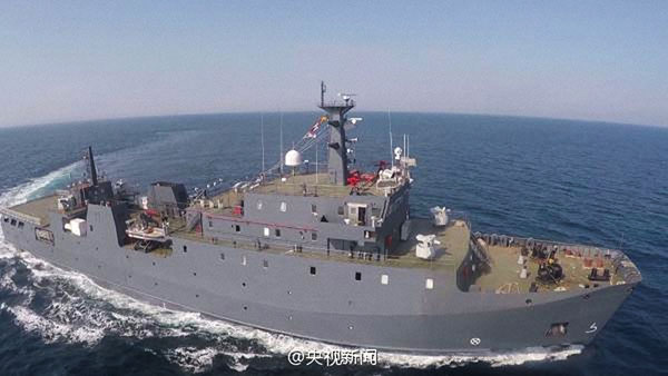 The PLA Army's new support ship sails on Monday in the South China Sea.