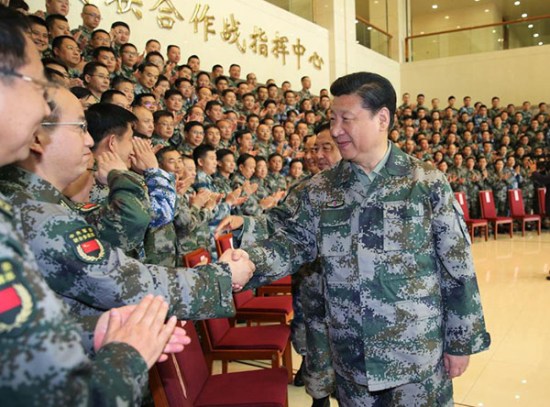 Chinese President Xi Jinping inspected the Central Military Commission (CMC) joint battle command center in Beijing on April 20, 2016. (Photo/Xinhua) Chinese President Xi Jinping inspected the Central Military Commission (CMC) joint battle command center in Beijing on April 20, 2016. (Photo/Xinhua)