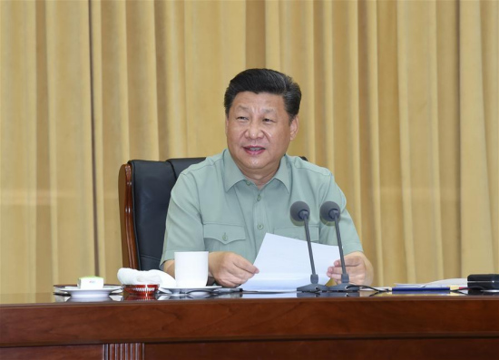 Chinese President Xi Jinping, who is also general secretary of the Communist Party of China (CPC) Central Committee and chairman of the Central Military Commission (CMC), speaks after listening to a work report of the PLA army during an inspection of the army's headquarters on July 27, 2016. (Xinhua/Li Gang) Chinese President Xi Jinping, who is also general secretary of the Communist Party of China (CPC) Central Committee and chairman of the Central Military Commission (CMC), speaks after listening to a work report of the PLA army during an inspection of the army's headquarters on July 27, 2016. (Xinhua/Li Gang)