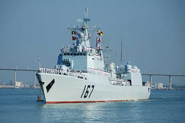 The CNS Shenzhen guided missile destroyer, before its recent upgrades, returns to Zhanjiang port in Guangdong province.Provided To China Daily