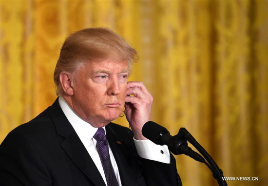 U.S. President Donald Trump listens to a question at a joint press conference with visiting Canadian Prime Minister Justin Trudeau (not in the picture) at the White House in Washington D.C., the United States, on Feb. 13, 2017. U.S. (Xinhua/Yin Bogu) U.S. President Donald Trump listens to a question at a joint press conference with visiting Canadian Prime Minister Justin Trudeau (not in the picture) at the White House in Washington D.C., the United States, on Feb. 13, 2017. U.S. (Xinhua/Yin Bogu)