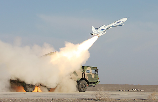 A WJ-600A/D drone is launched from a vehicle. (Photo/China Daily) A WJ-600A/D drone is launched from a vehicle. (Photo/China Daily)