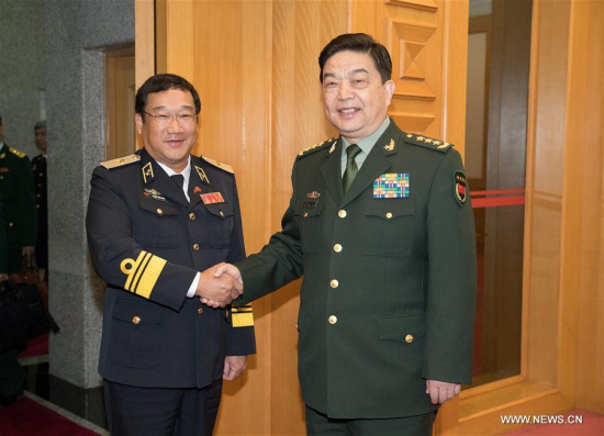 Chinese State Councilor and Defense Minister Chang Wanquan (R) meets with Pham Hoai Nam, commander of the Vietnam People's Navy, in Beijing, capital of China, March 15, 2017. (Xinhua/Ju Zhenhua) Chinese State Councilor and Defense Minister Chang Wanquan (R) meets with Pham Hoai Nam, commander of the Vietnam People's Navy, in Beijing, capital of China, March 15, 2017. (Xinhua/Ju Zhenhua)