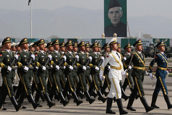 The People's Liberation Army Honor Guards take part in a rehearsal for the annual Pakistan Day parade in Islamabad, on March 19, 2017. (Photo/China Daily) The People's Liberation Army Honor Guards take part in a rehearsal for the annual Pakistan Day parade in Islamabad, on March 19, 2017. (Photo/China Daily)