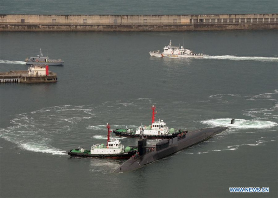 The USS Michigan nuclear-powered submarine arrives at port of Busan, South Korea, April 25, 2017. (Xinhua/NEWSIS) The USS Michigan nuclear-powered submarine arrives at port of Busan, South Korea, April 25, 2017. (Xinhua/NEWSIS)