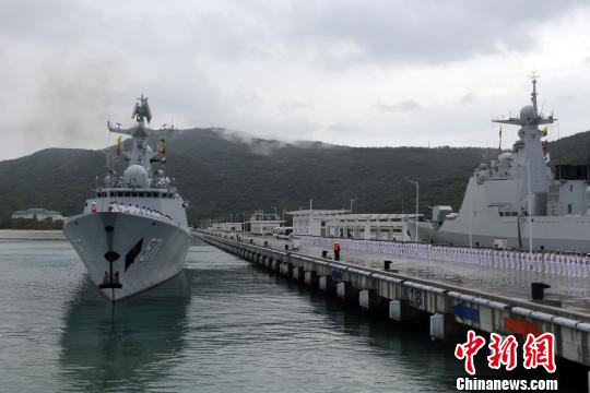 Chinese navy frigate Yuncheng leave the port for the drill.(Photo/China News Service) Chinese navy frigate Yuncheng leave the port for the drill.(Photo/China News Service)