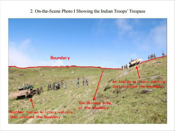 The graphics shows an appendix released in the document titled The Facts and China's Position Concerning the Indian Border Troops' Crossing of the China-India Boundary in the Sikkim Sector into the Chinese Territory. (Xinhua/Qu Zhendong) The graphics shows an appendix released in the document titled The Facts and China's Position Concerning the Indian Border Troops' Crossing of the China-India Boundary in the Sikkim Sector into the Chinese Territory. (Xinhua/Qu Zhendong)