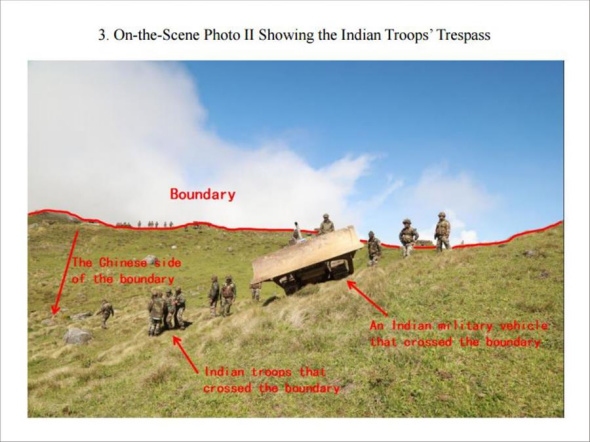 The graphics shows an appendix released in the document titled The Facts and China's Position Concerning the Indian Border Troops' Crossing of the China-India Boundary in the Sikkim Sector into the Chinese Territory. (Xinhua/Qu Zhendong) The graphics shows an appendix released in the document titled The Facts and China's Position Concerning the Indian Border Troops' Crossing of the China-India Boundary in the Sikkim Sector into the Chinese Territory. (Xinhua/Qu Zhendong)